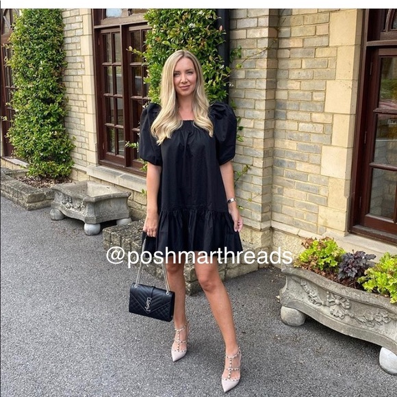 H&M black puff sleeve poplin mini dress - Picture 5 of 15